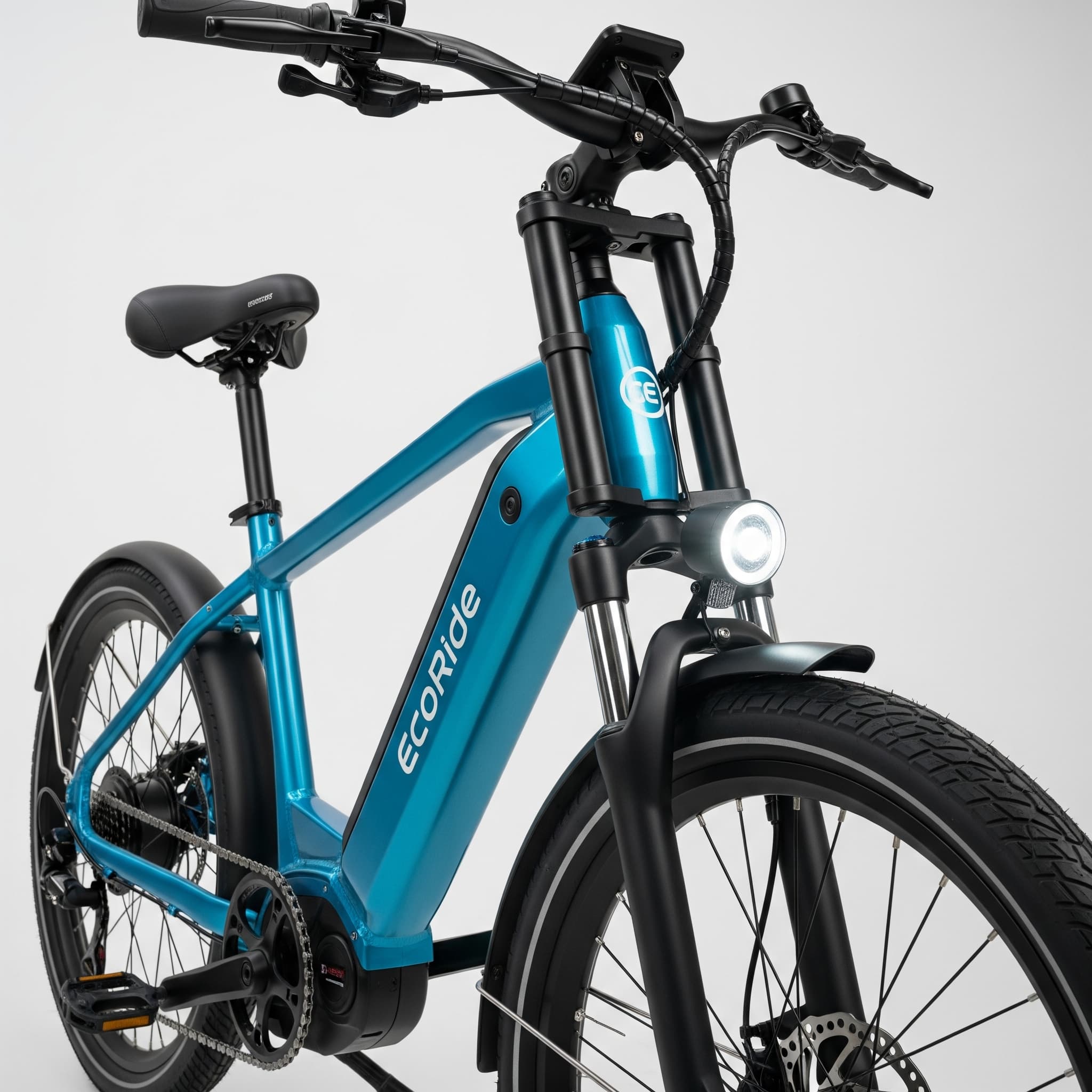 A modern EcoRide electric bike
